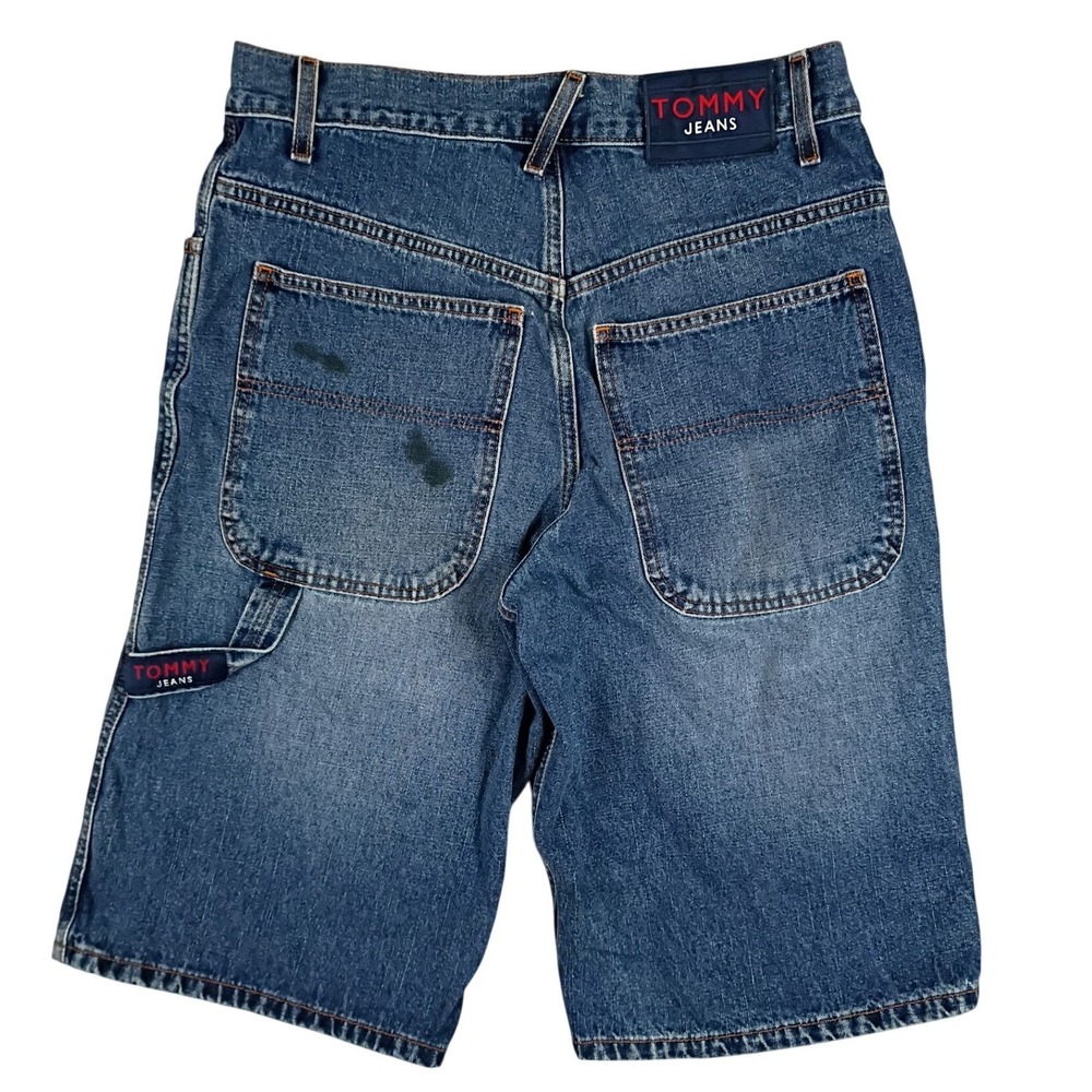Vintage Tommy Jeans Carpenter Denim Shorts Mens 29 Blue Y2K Baggy Skate 90s